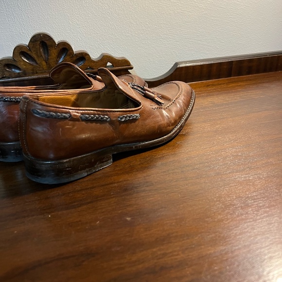 Bruno Magli Chestnut Leather Tassel Loafers - Picture 5 of 9